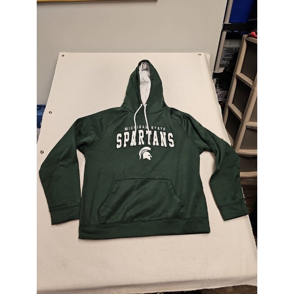 Colosseum Michigan State Spartans Hoodie Mens Large Green Performance Sweatshirt